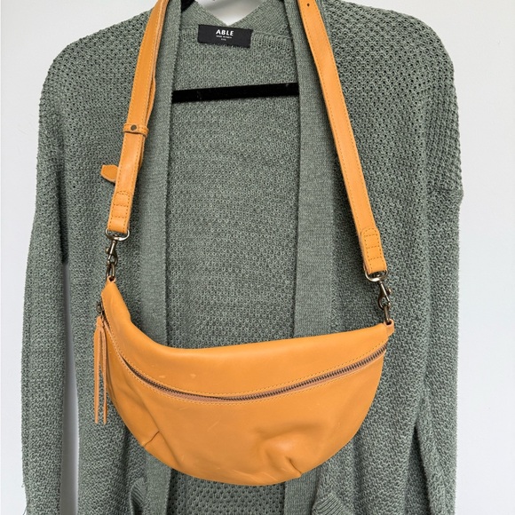 ABLE Women's cognac Leather Crossbody Bag - Picture 2 of 2